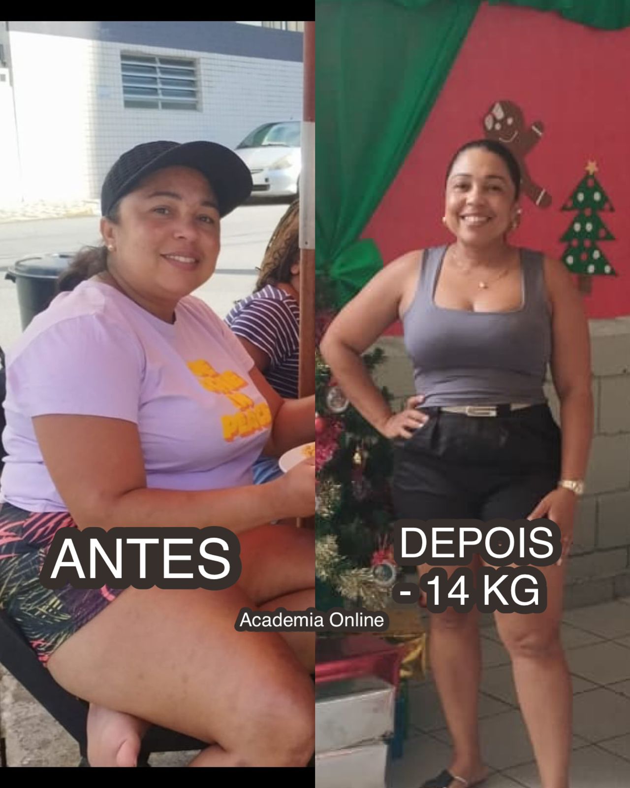 Transformação -14 kg, aluna da Academia Online