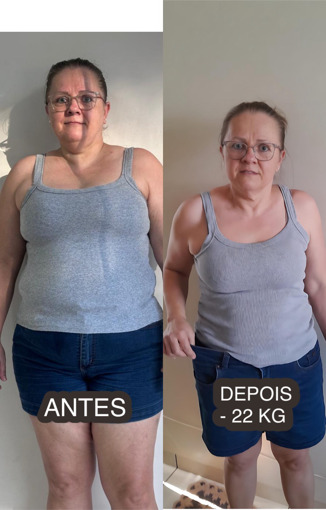 Transformação -22 kg, aluna da Academia Online
