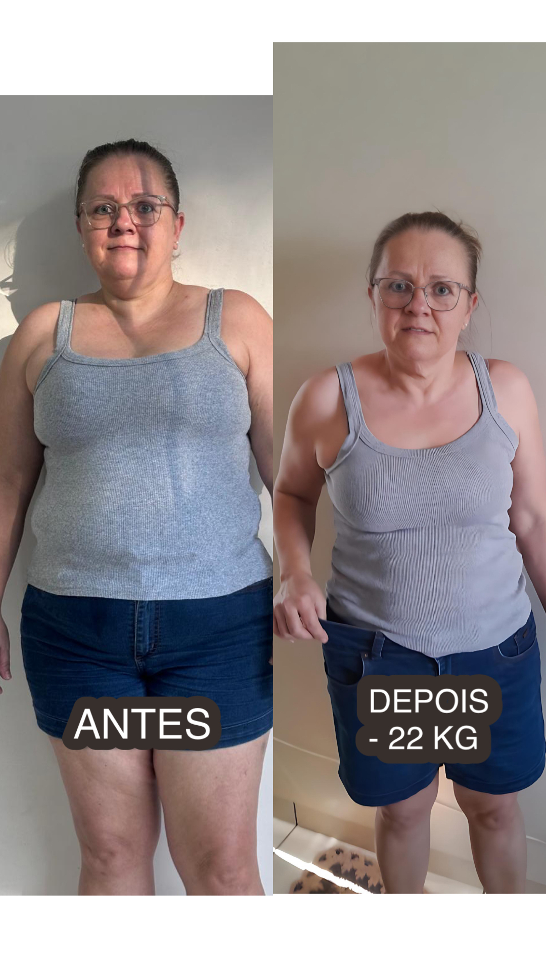 Transformação -22 kg, aluna da Academia Online